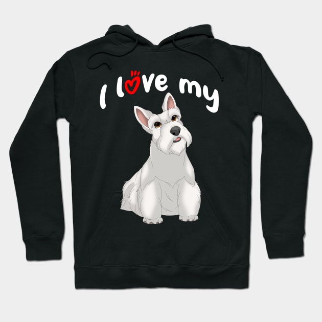 I Love My White Scottish Terrier Dog Hoodie by millersye